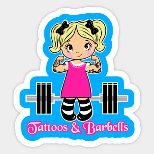 Tattoos and Barbells, fitness girl, gym girl Sticker